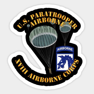 Army - US Paratrooper - XVIII Airborne Corps wo Shadow Sticker